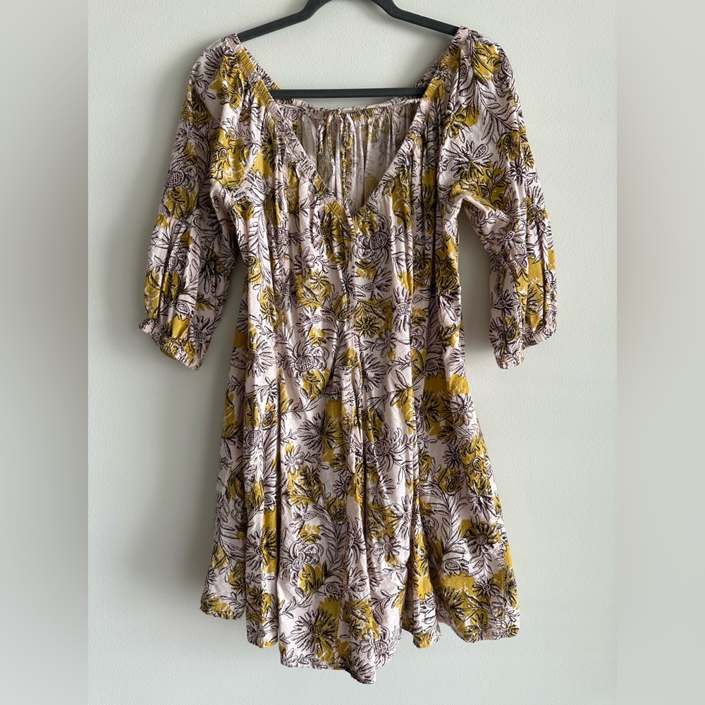 Daily Practice Anthropologie Mollie Tunic Dress Floral Off Shoulder Cover Up S - Picture 4 of 11